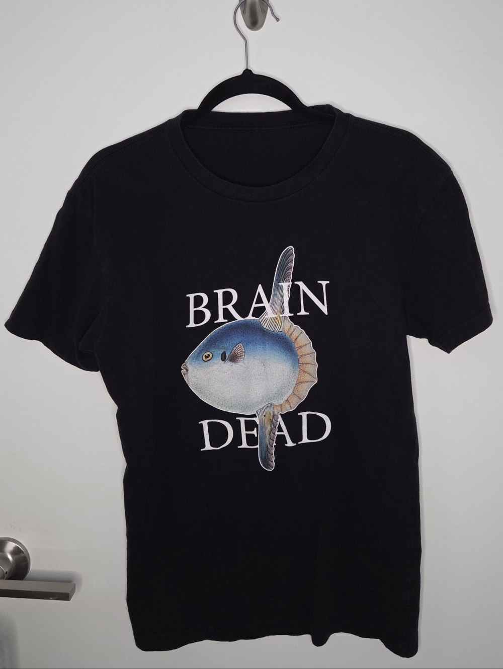 DONBEA Brain Dead Sunfish Unisex Medium Black Funny Graphic T Shirt
